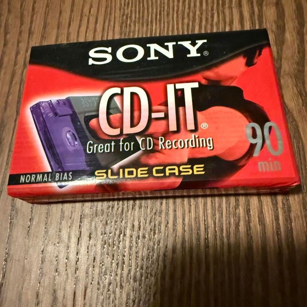 Sony Cassette Unisex L Purple Blank Recordable Slide Case Vintage Y2K Deadstock